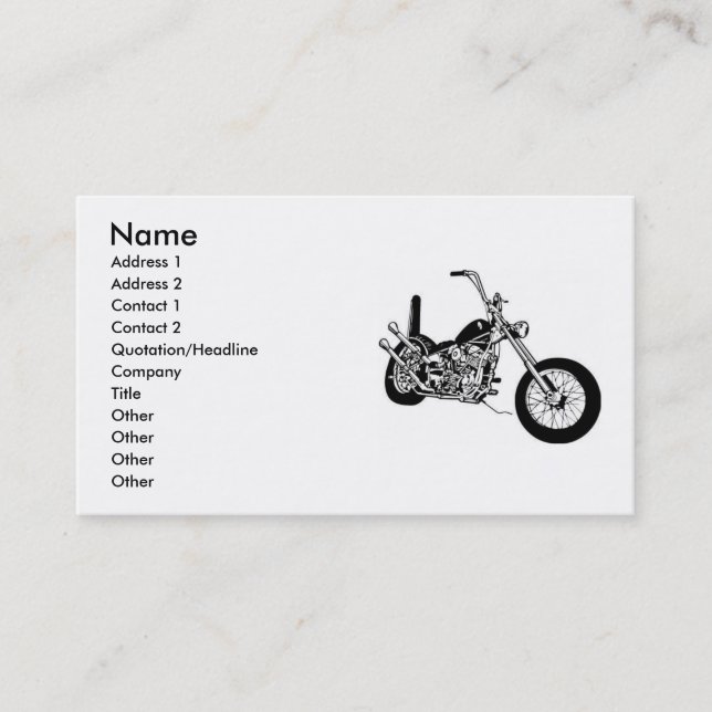 Cartes de visite de couperet de moto (Devant)