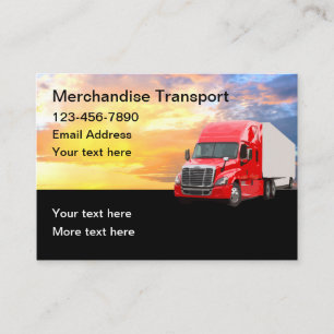Cartes de visite De Courrier De Transport Et De Tr