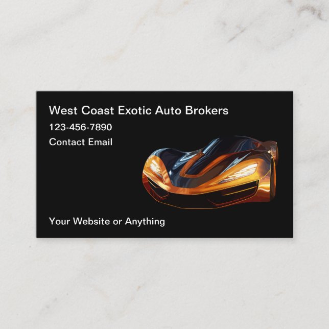Cartes de visite de courtier automobile Cool (Devant)