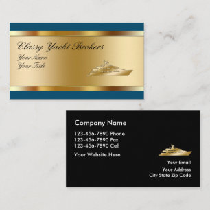 Cartes de visite de courtier en yachts classe et b