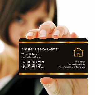 Cartes de visite de courtier immobilier de luxe