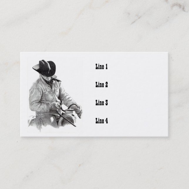 CARTES DE VISITE DE COWBOY/HORSEBACK/ART (Devant)