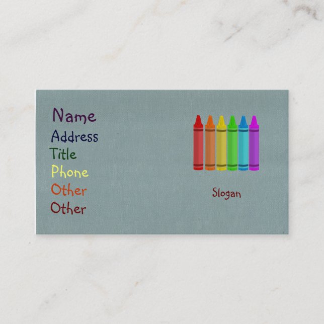 Cartes de visite de crayon (Devant)