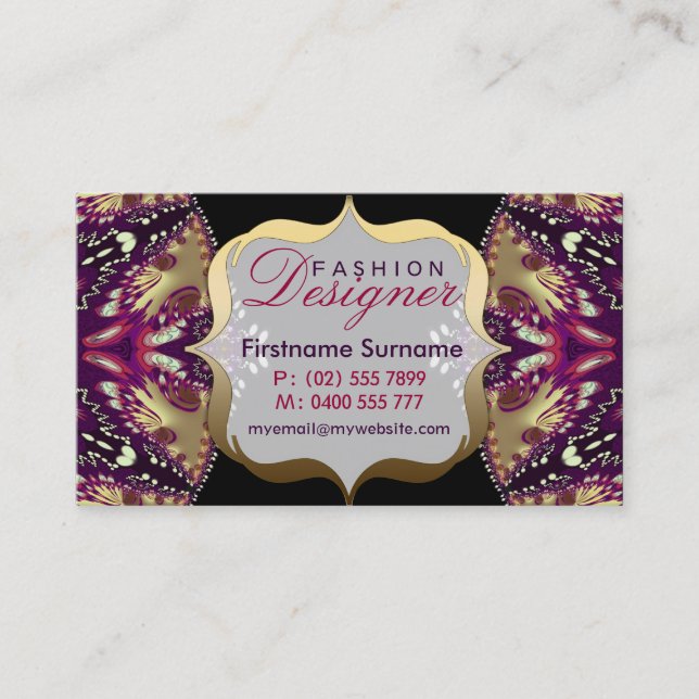 Cartes de visite de créateur de mode moderne batik (Devant)