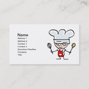 Cartes de visite de cuisson - chef de bande