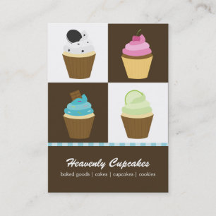 Cartes de visite de cupcakes aidés