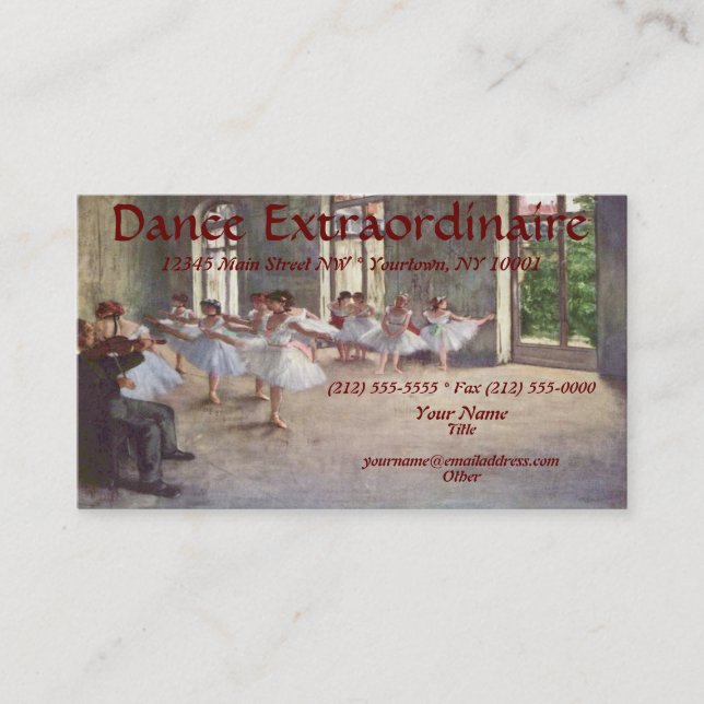 Cartes de visite de DANSE ou de BALLET (Devant)