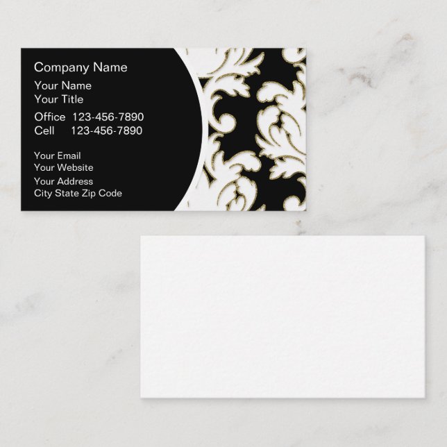 Cartes de visite de décoration (Devant / Derrière)