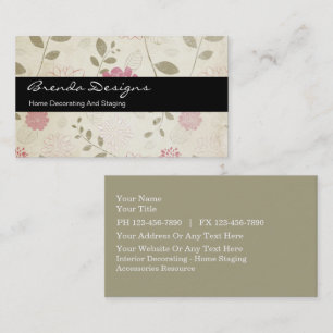 Cartes de visite de décoration de style floral