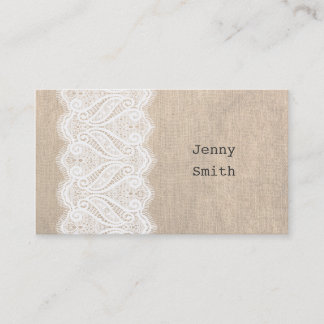 Cartes de visite de dentelle et burlap Vintages po
