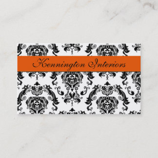 Cartes de visite de dentelle Sherbet Orange Black 