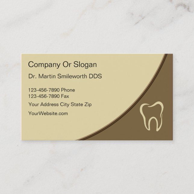 Cartes de visite de dentiste (Devant)