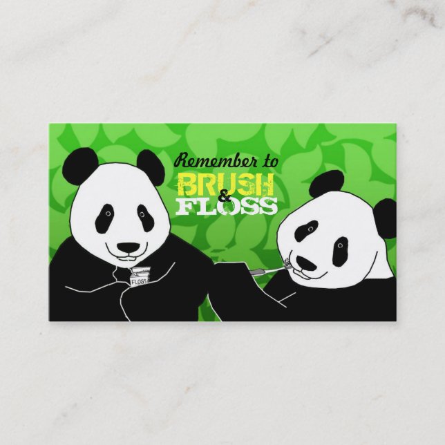 Cartes de visite de dentiste de panda (Devant)