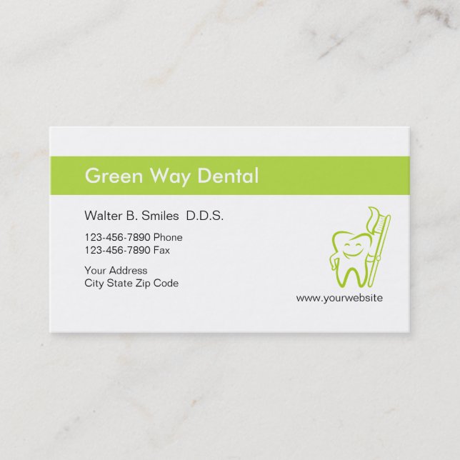 Cartes de visite de dentiste joyeux (Devant)