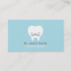 Cartes de visite de dentiste Moustache de dent mig