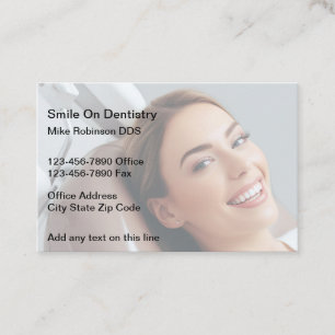 Cartes de visite de dentiste thème Sourire