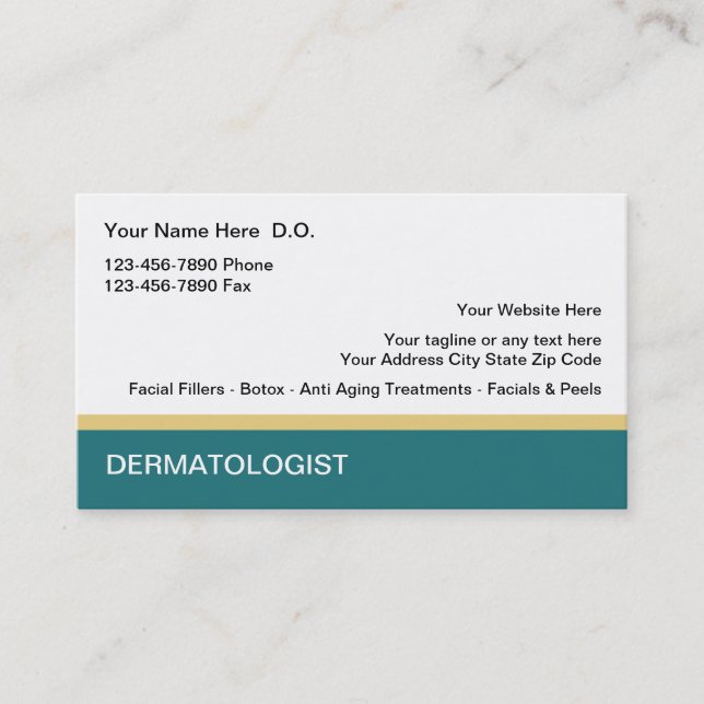 Cartes de visite de dermatologue (Devant)