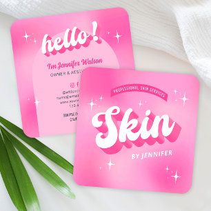 Cartes de visite de dermatologue tendance rose rét