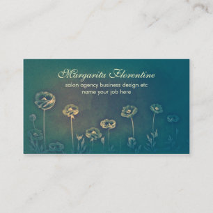 cartes de visite de design artistique floral vinta