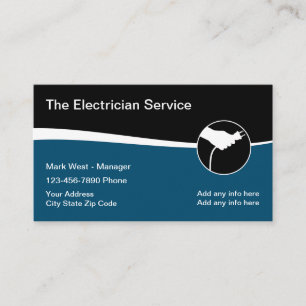 Cartes de visite de design moderne d'électricien