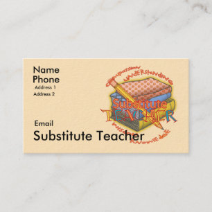 Cartes de visite de devise de professeur remplaçan