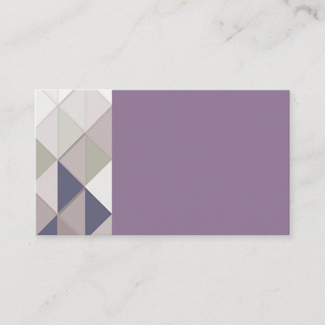 Cartes de visite de diamants géométriques violets (Devant)