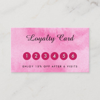 Cartes de visite de fidélité rose Rose aquarelle