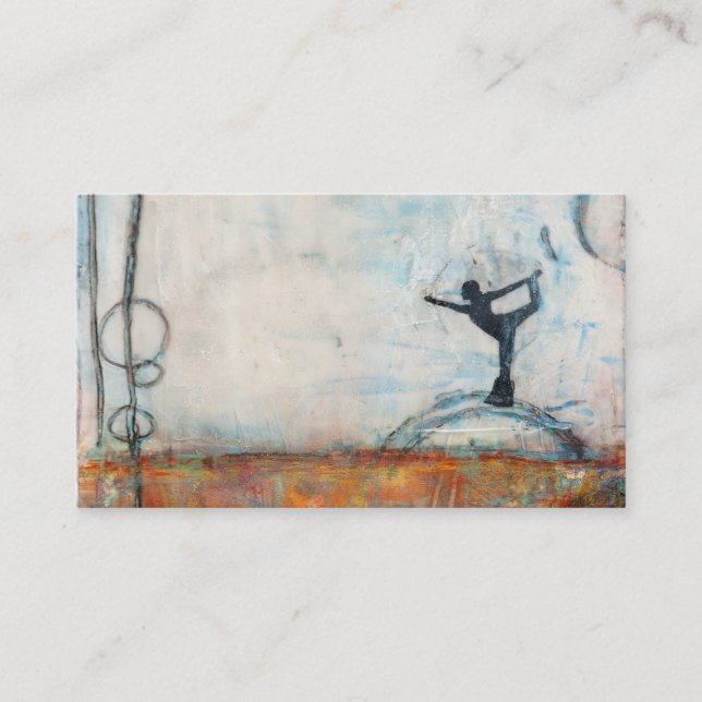 Cartes de visite de fille de yoga de danseur (Devant)
