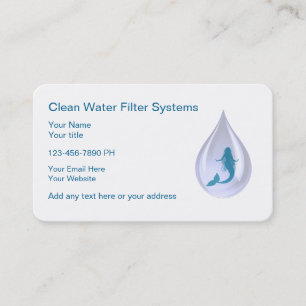 Cartes de visite de filtration de l'eau