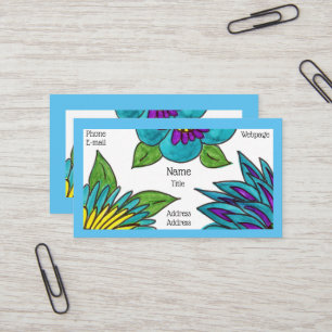 Cartes de visite de fleurs bleues