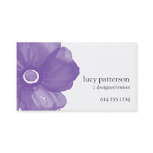 Cartes de visite de fleurs d'aquarelle violet