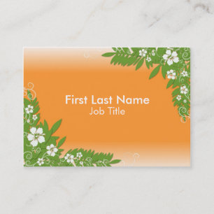 Cartes de visite de fleurs d'hibiscus orange