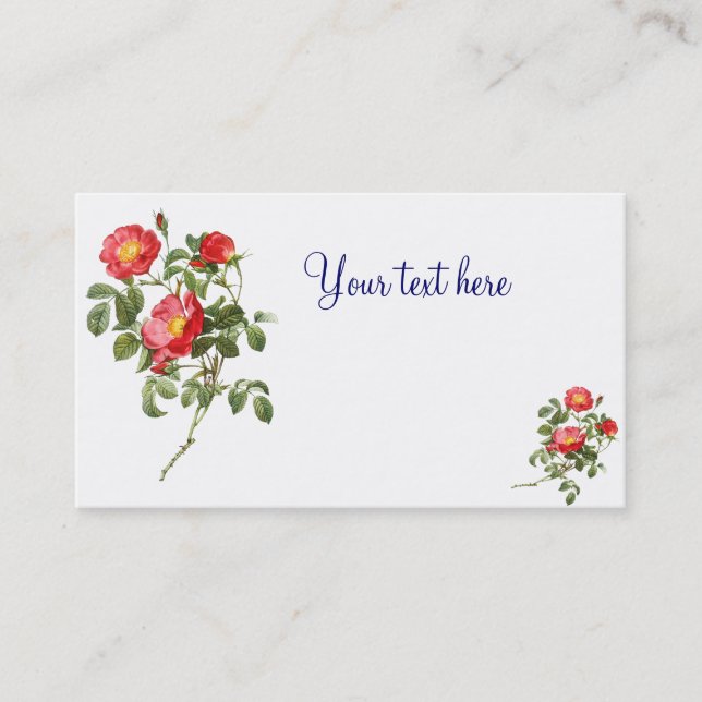 Cartes de visite de fleurs Redoute (Devant)