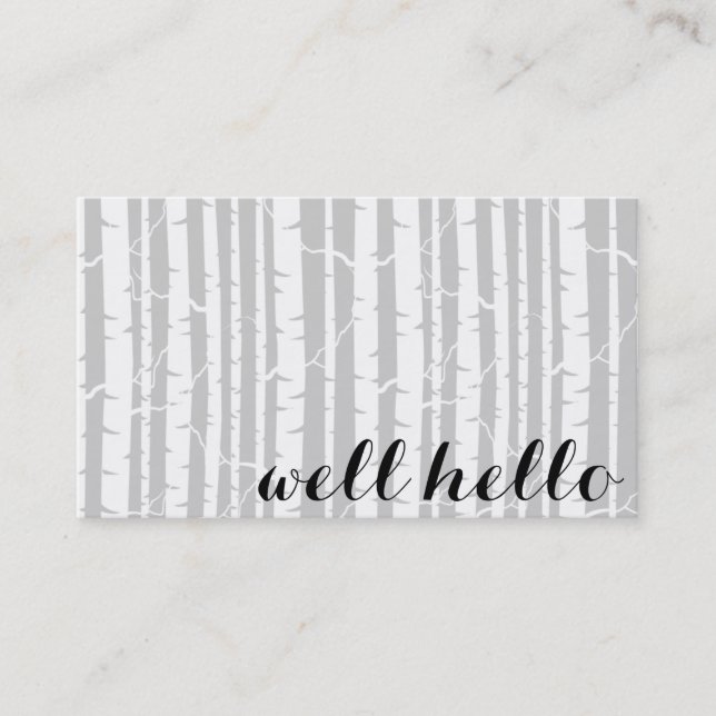 Cartes de visite de forêt de bouleau avec des (Devant)