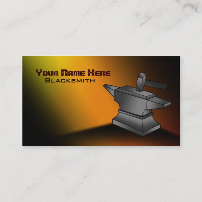 Cartes de visite de forgeron (Devant)