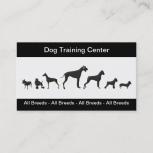 Cartes de visite de formation des chiens