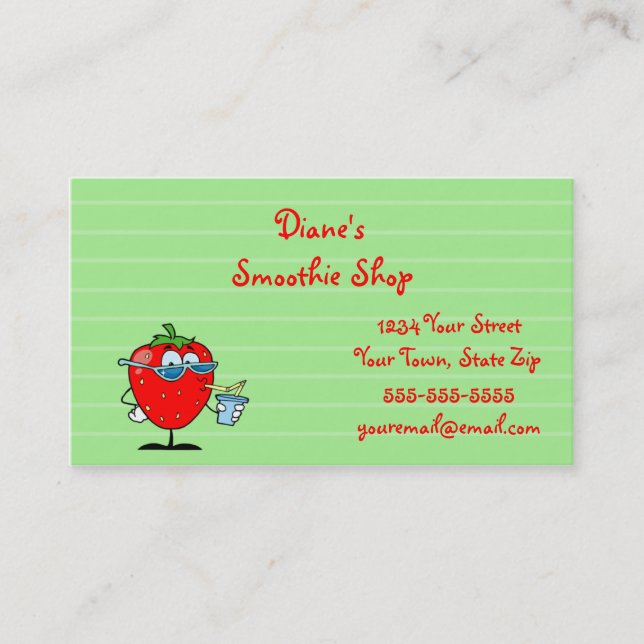 Cartes de visite de fraises (Devant)