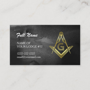 Cartes de visite de Freemason   Aquarelle noire et