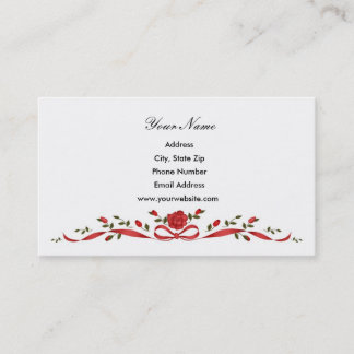 Cartes de visite de frontière de rose rouge