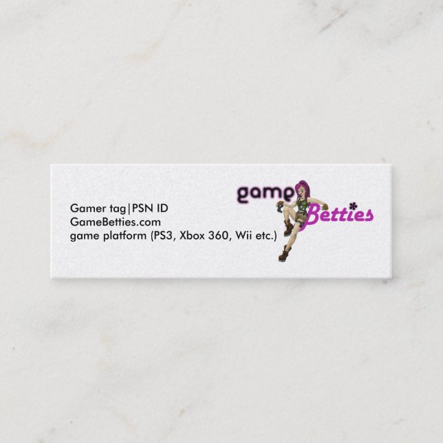 Cartes de visite de GameBetties (Devant)