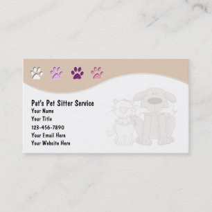 Cartes de visite de garde d'enfants d'animal