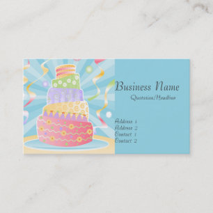 Cartes de visite de gâteau de partie