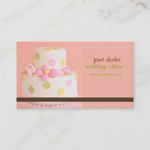 cartes de visite de gâteau mariage rose et chocola