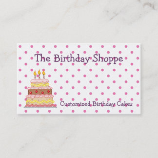 Cartes de visite de gâteaux d'anniversaire