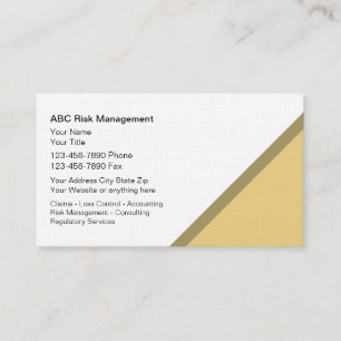 Cartes de visite de gestion des risques