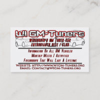 Cartes de visite de GM-Tuners de WI