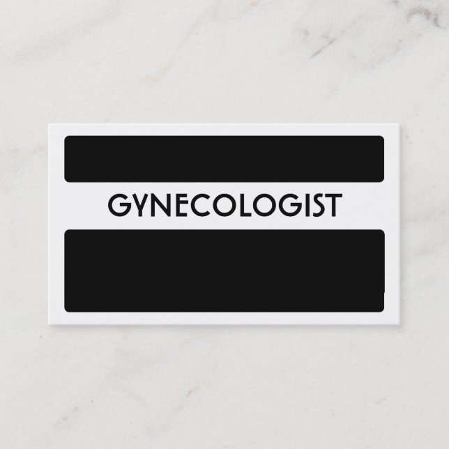 Cartes de visite de gynécologue noir blanc (Devant)