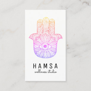 Cartes de visite de Hamsa Reiki aux couleurs vives