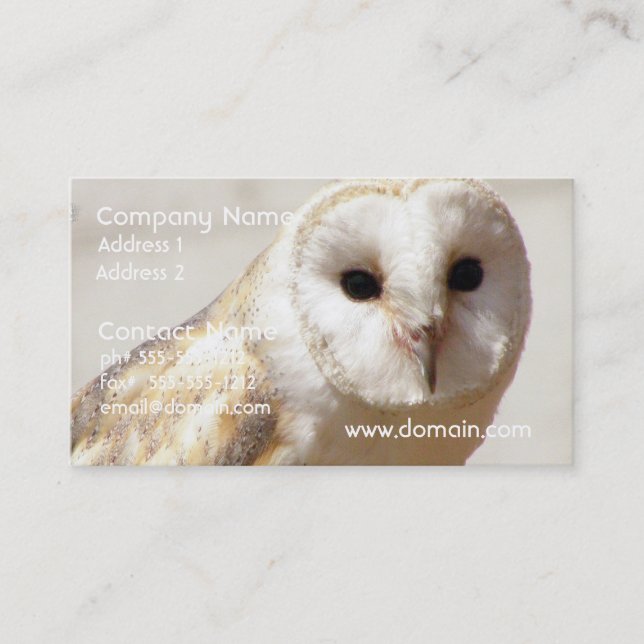 Cartes de visite de hibou de grange de Milou (Devant)