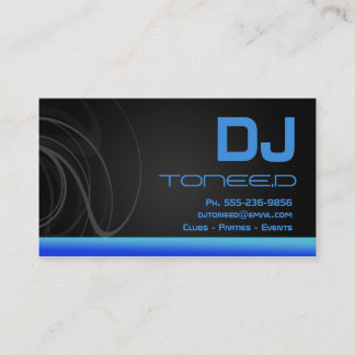 Cartes de visite de jockey de disque du DJ bleus